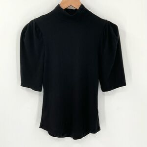 Gap Puff Sleeve Jersey Feather Tee Shirt Women XS Black 747073 Soft Staple